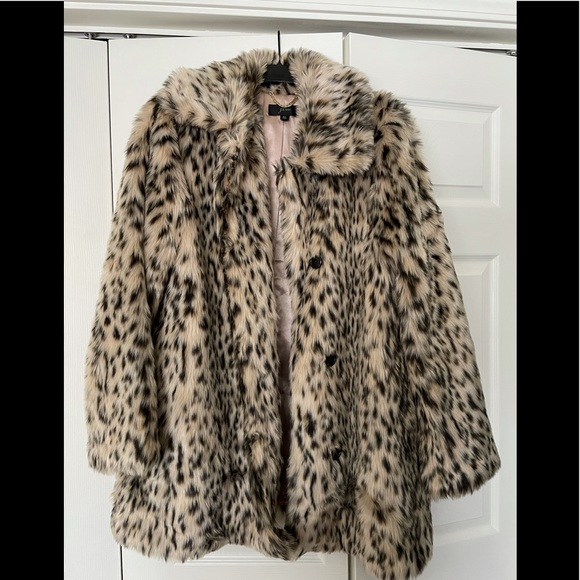 j crew snow leopard coat